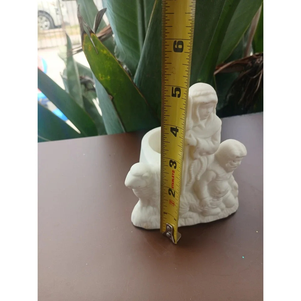 PartyLite Nativity Shepherd Votive Tealight Candle Holder White Bisque Porcelain - Picture 6 of 7